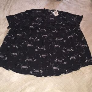 Torrid 2X “Cruising” Georgette Button Back Blouse